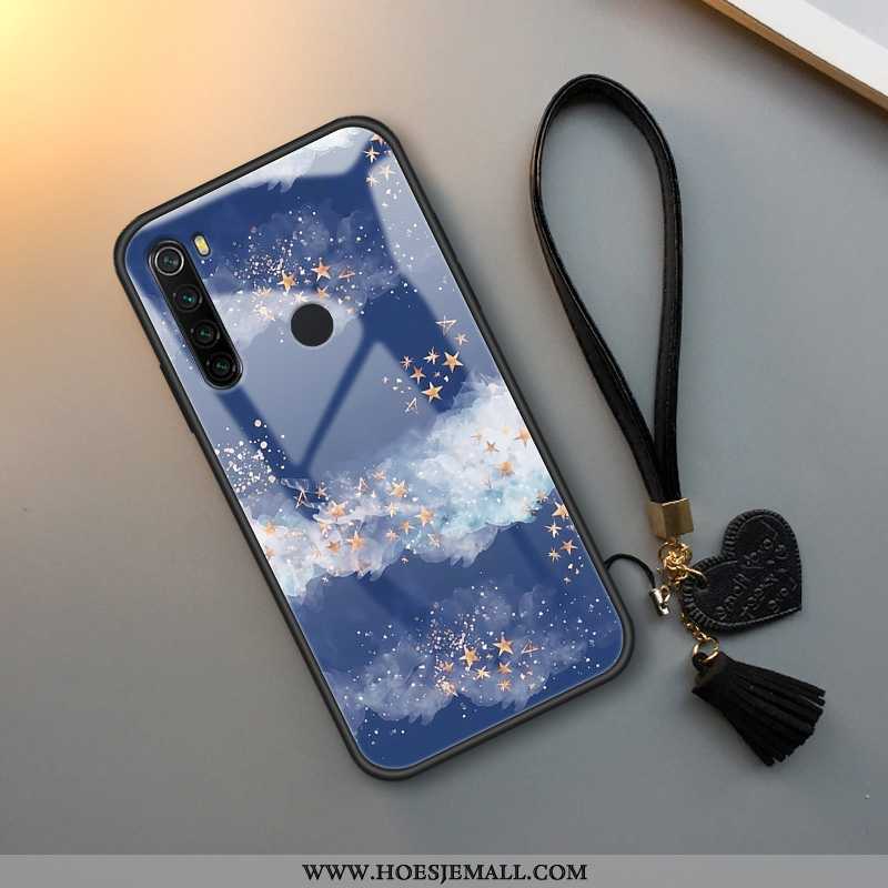 Hoes Xiaomi Redmi Note 8t Bescherming Glas Net Red Sterrenhemel Hoesje Siliconen Donkerblauw Donkerb