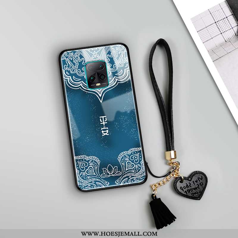 Hoes Xiaomi Redmi Note 9 Pro Bescherming Glas Wind Spiegel Vintage Etnische Blauwe