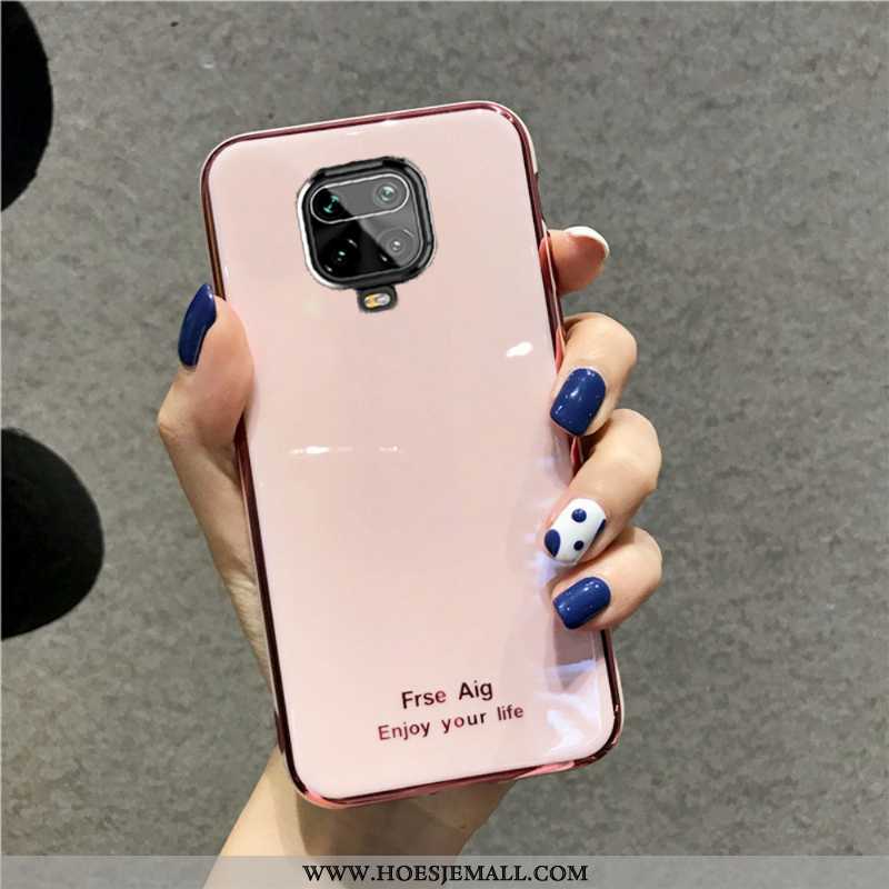 Hoes Xiaomi Redmi Note 9 Pro Mooie Trend Rood Anti-fall Lovers Zacht Mobiele Telefoon Roze