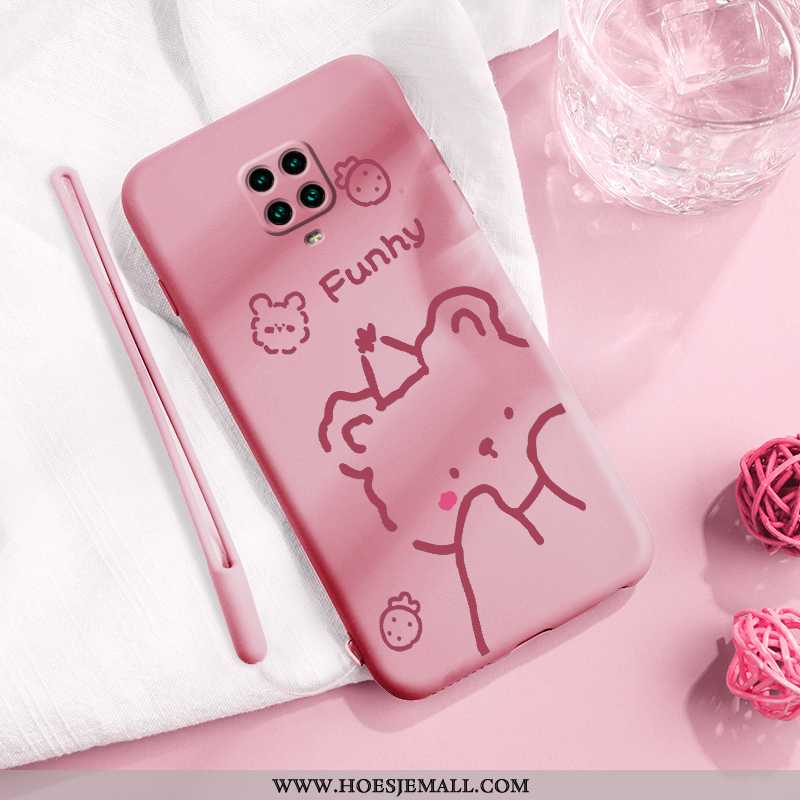 Hoes Xiaomi Redmi Note 9 Pro Zacht Siliconen Rood Beren Geel Hanger