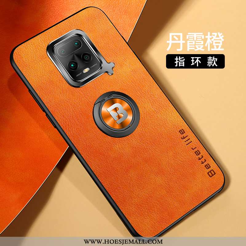 Hoesje Xiaomi Redmi Note 9 Pro Scheppend Leer Mini Patroon Metaal Net Red All Inclusive Oranje