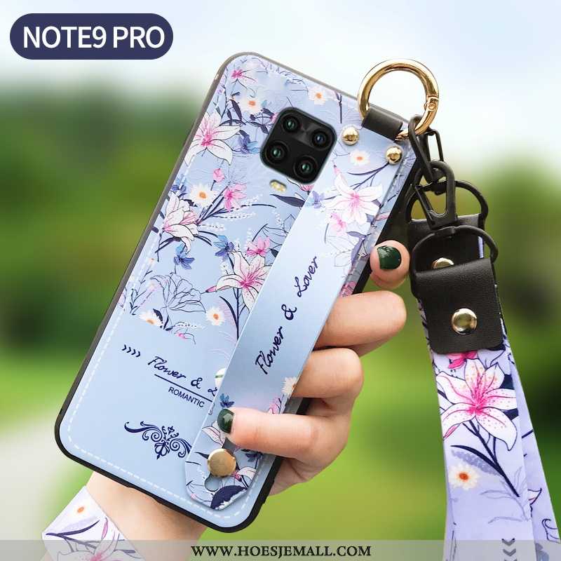 Hoesje Xiaomi Redmi Note 9 Pro Siliconen Bescherming Scheppend Nieuw Hoes All Inclusive Bloemen Blau