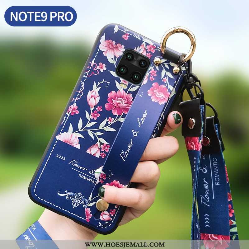 Hoesje Xiaomi Redmi Note 9 Pro Siliconen Bescherming Scheppend Nieuw Hoes All Inclusive Bloemen Blau