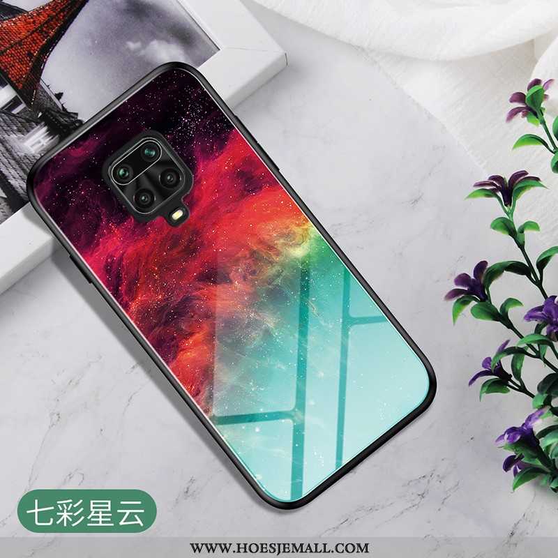 Hoes Xiaomi Redmi Note 9 Pro Persoonlijk Scheppend Hard Rood Bescherming Hoesje Anti-fall Blauwe