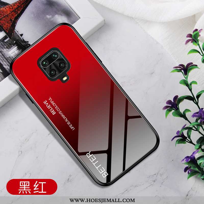 Hoes Xiaomi Redmi Note 9 Pro Persoonlijk Scheppend Hard Rood Bescherming Hoesje Anti-fall Blauwe