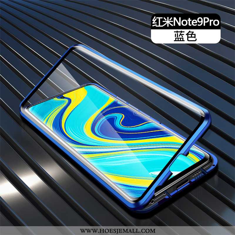 Hoesje Xiaomi Redmi Note 9 Pro Trend Metaal Hoes Omkeerbaar Groen Glas Bescherming