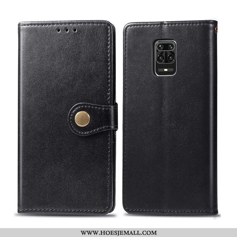 Hoesje Xiaomi Redmi Note 9 Pro Leer Bescherming Folio Leren Bedrijf Mobiele Telefoon Zwarte