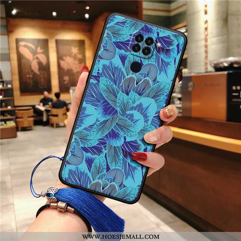 Hoesje Xiaomi Redmi Note 9 Siliconen Bescherming Rood Vintage Zacht All Inclusive Anti-fall Blauwe