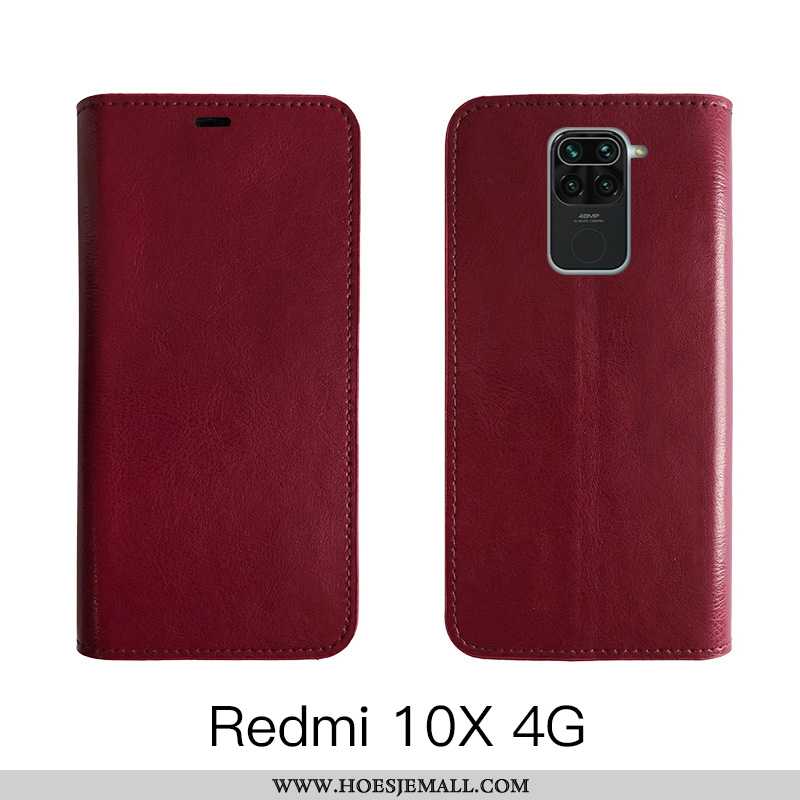 Hoesje Xiaomi Redmi Note 9 Bescherming Leren Koe Echt Leer Mobiele Telefoon Hoes Bruin