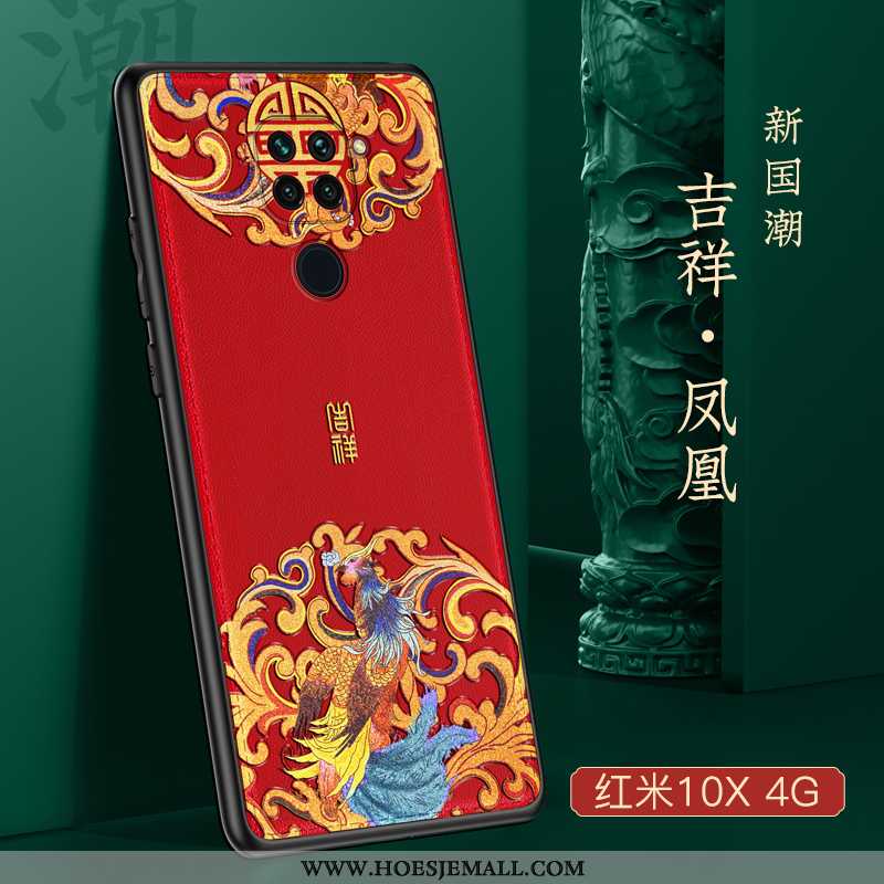 Hoesje Xiaomi Redmi Note 9 Zacht Siliconen Chinese Stijl Rood Bescherming Net Red Anti-fall