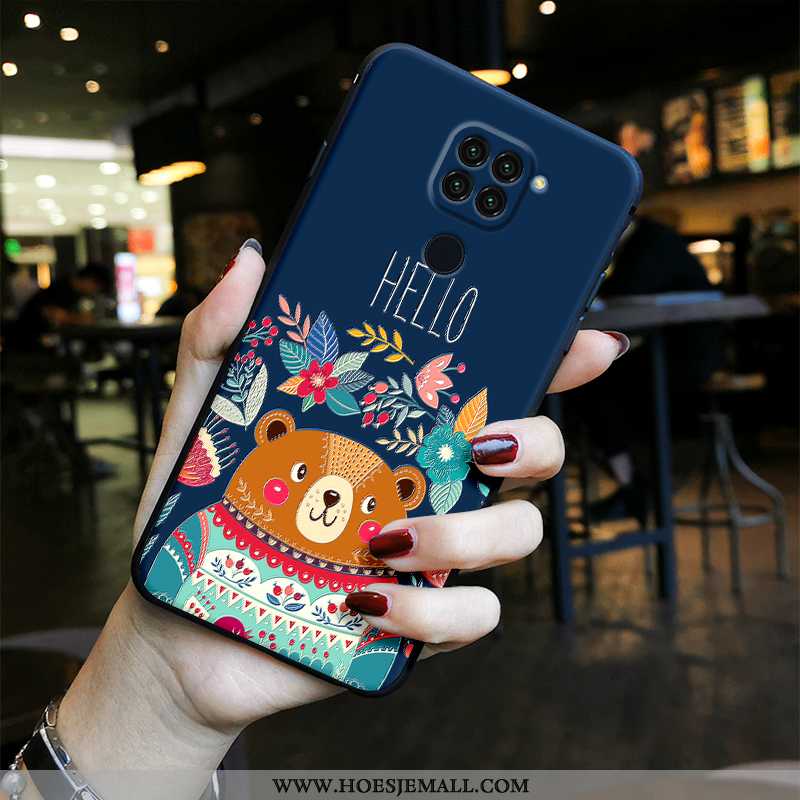 Hoesje Xiaomi Redmi Note 9 Spotprent Mooie Net Red Anti-fall Lovers Vers Bescherming Blauwe