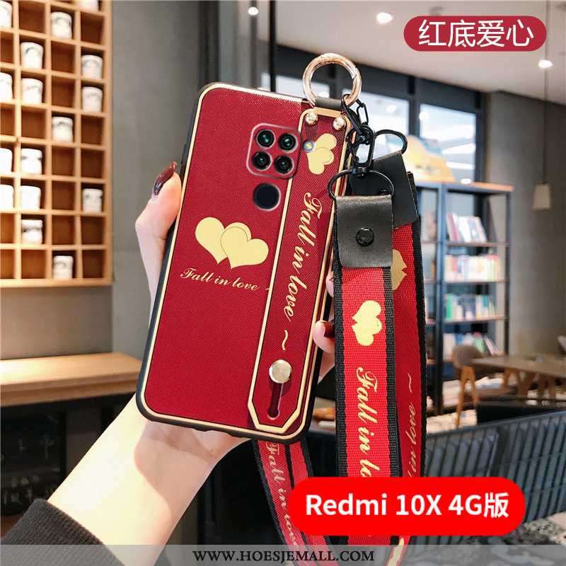 Hoesje Xiaomi Redmi Note 9 Bescherming Schrobben Opknoping Nek Blauw All Inclusive Zacht Blauwe