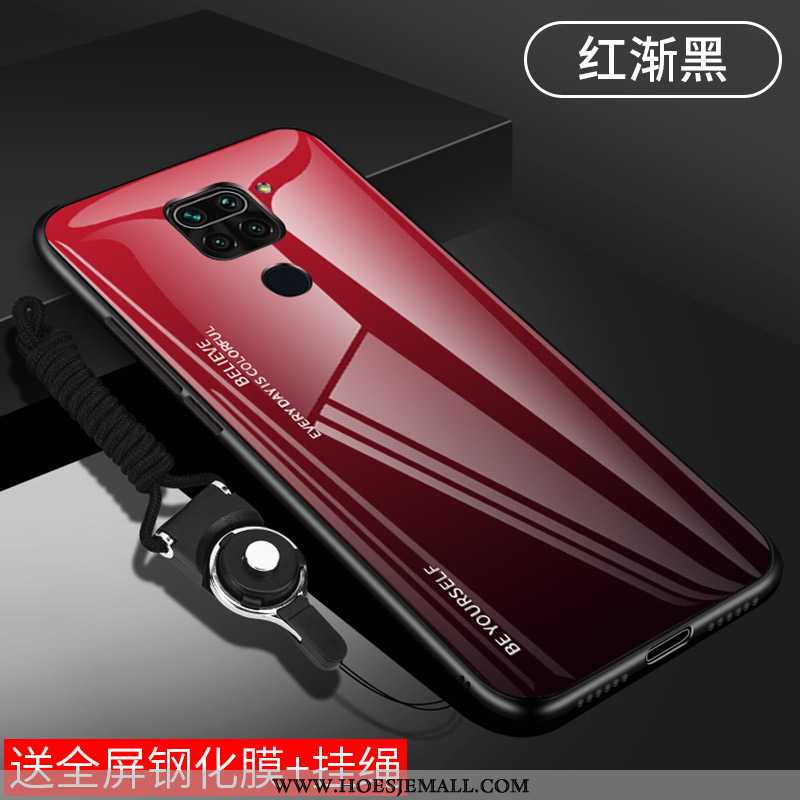 Hoesje Xiaomi Redmi Note 9 Persoonlijk Scheppend Mobiele Telefoon Hoes Rood Verloop Groen