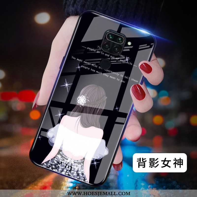 Hoesje Xiaomi Redmi Note 9 Super Dun Bescherming All Inclusive Rood Mobiele Telefoon Hard Zwarte