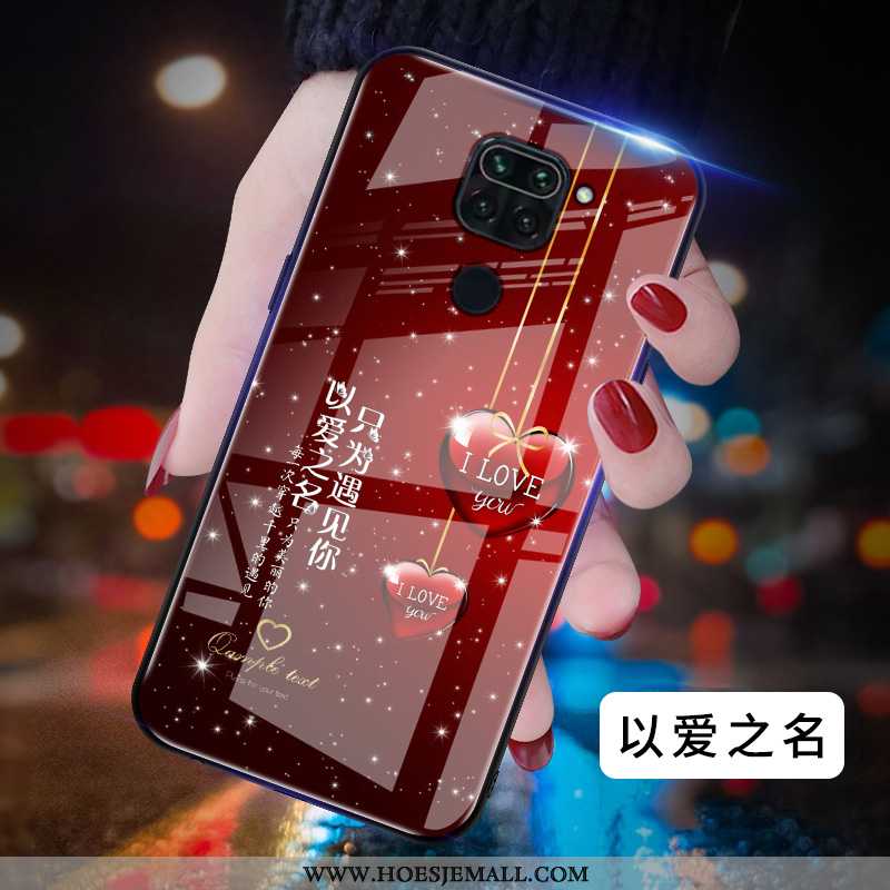 Hoesje Xiaomi Redmi Note 9 Super Dun Bescherming All Inclusive Rood Mobiele Telefoon Hard Zwarte