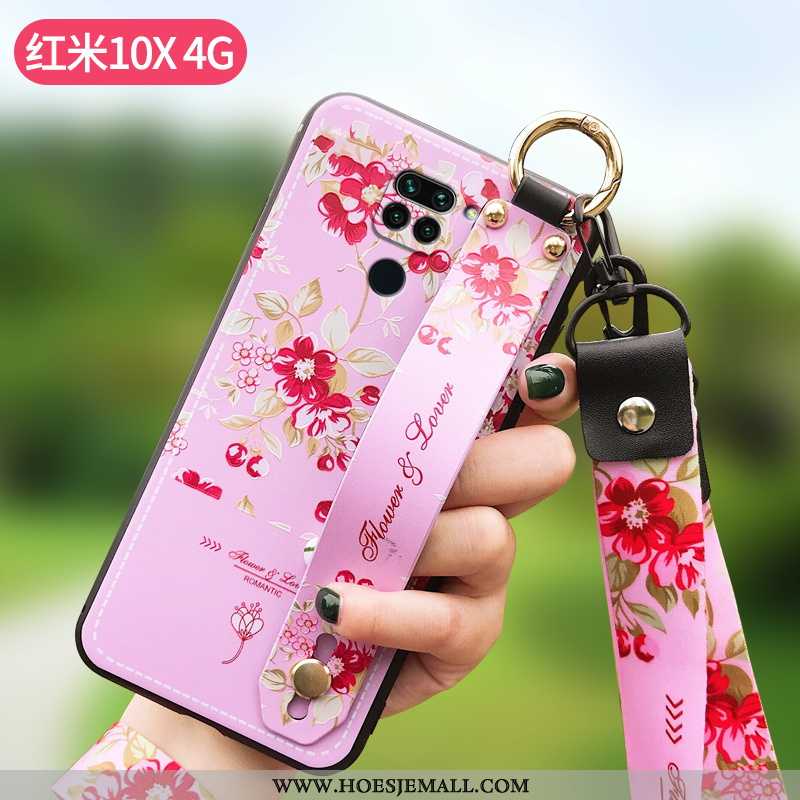 Hoes Xiaomi Redmi Note 9 Bescherming Hanger Roze Dun Hoesje Mobiele Telefoon