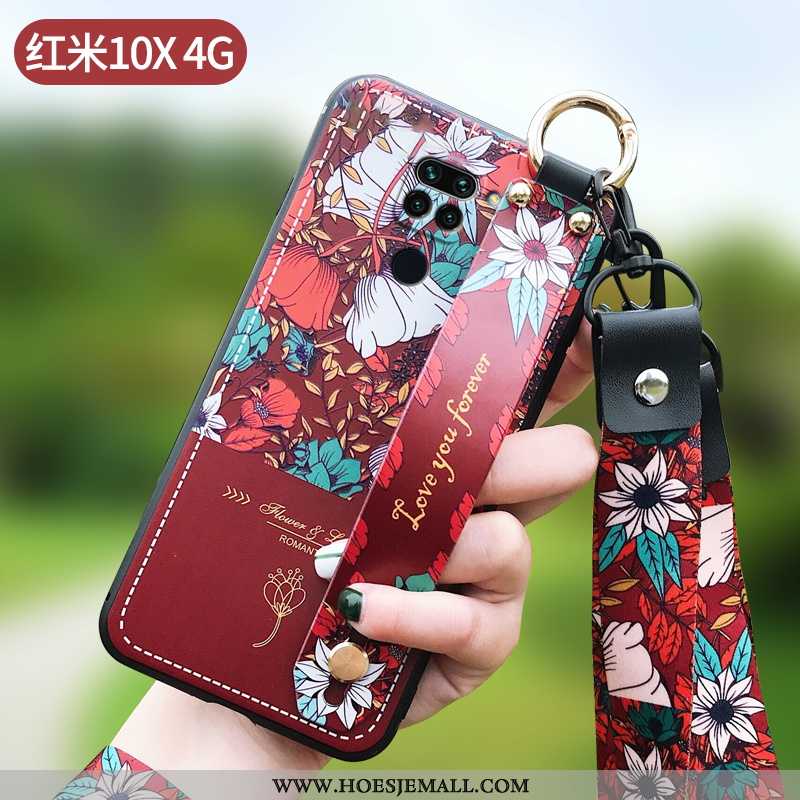 Hoes Xiaomi Redmi Note 9 Bescherming Hanger Roze Dun Hoesje Mobiele Telefoon