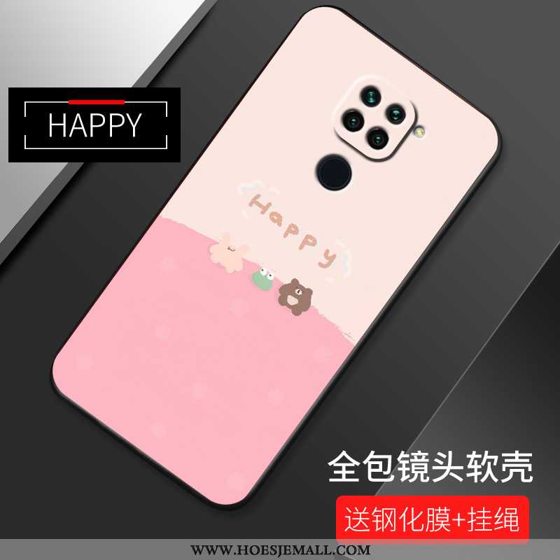 Hoesje Xiaomi Redmi Note 9 Spotprent Mooie Zacht Rood Dun Net Red Roze