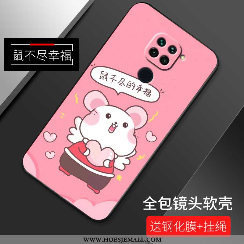 Hoesje Xiaomi Redmi Note 9 Spotprent Mooie Zacht Rood Dun Net Red Roze