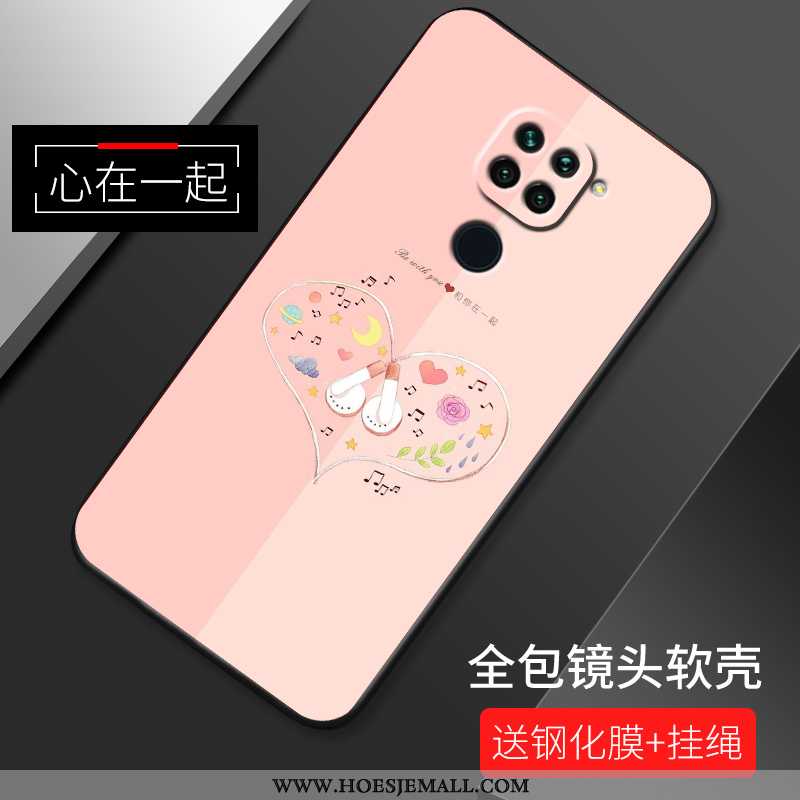 Hoesje Xiaomi Redmi Note 9 Spotprent Mooie Zacht Rood Dun Net Red Roze