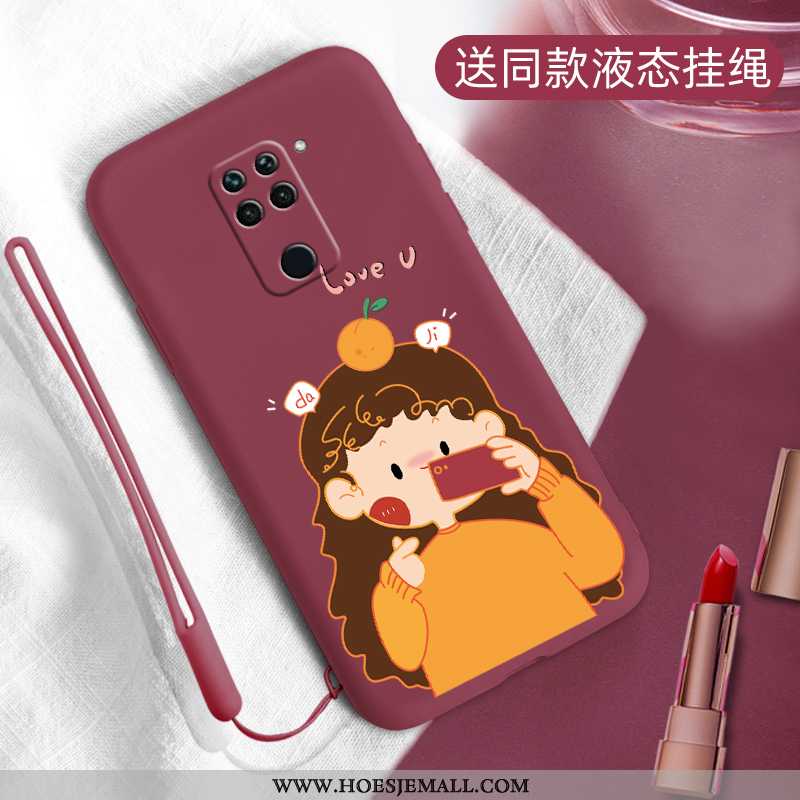 Hoesje Xiaomi Redmi Note 9 Scheppend Zacht Siliconen Rood Hoes All Inclusive Anti-fall Blauwe