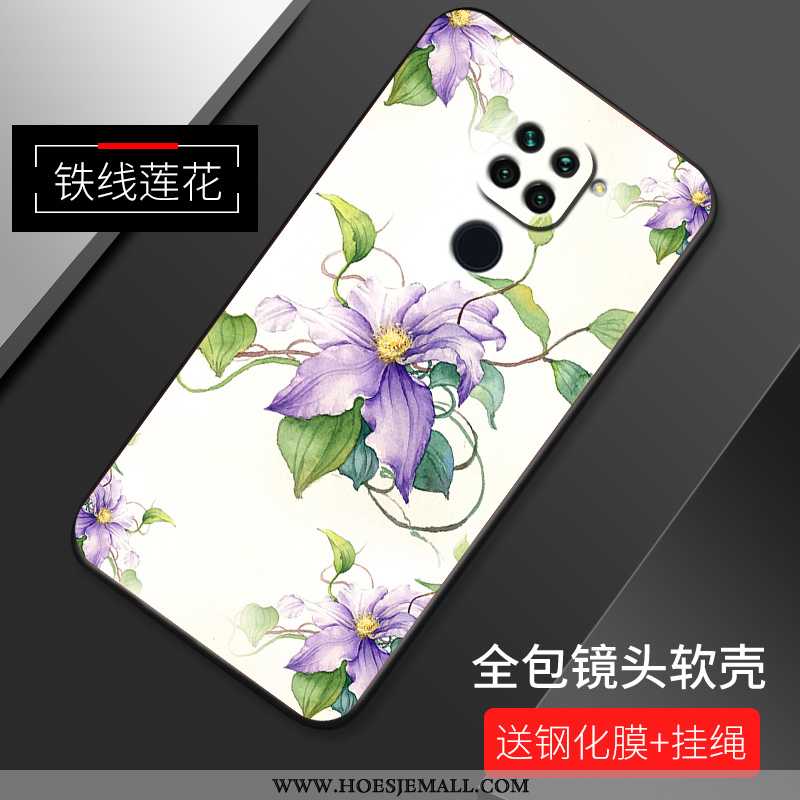 Hoes Xiaomi Redmi Note 9 Zacht Siliconen All Inclusive Patroon Bloemen Rood Roze