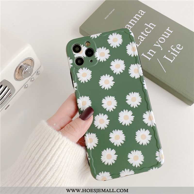 Hoes iPhone 11 Pro Max Siliconen Persoonlijk Wind Hoesje Net Red Bloemen Mobiele Telefoon Purper