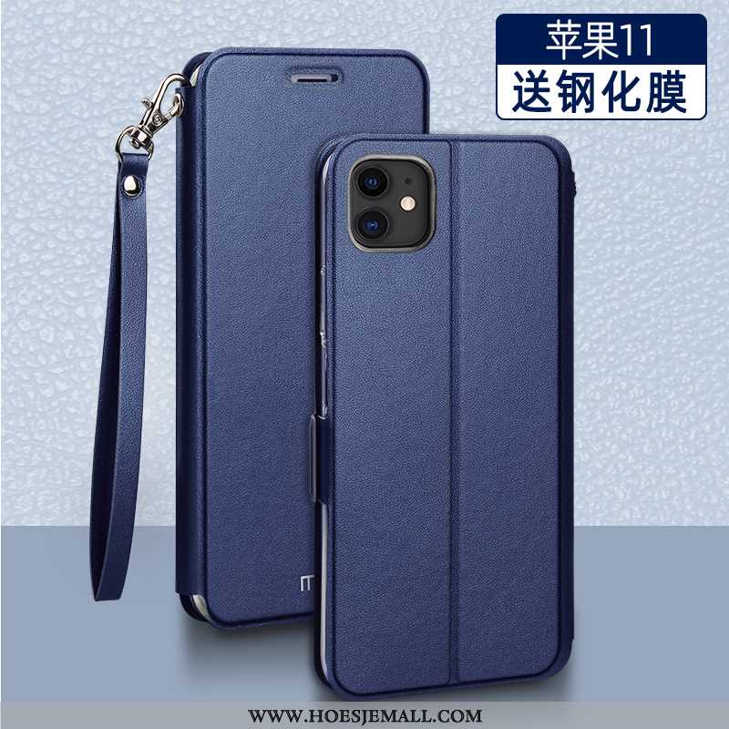 Hoesje iPhone 11 Pro Max Dun Siliconen Trend Clamshell Donkerblauw Super Bescherming Donkerblauwe