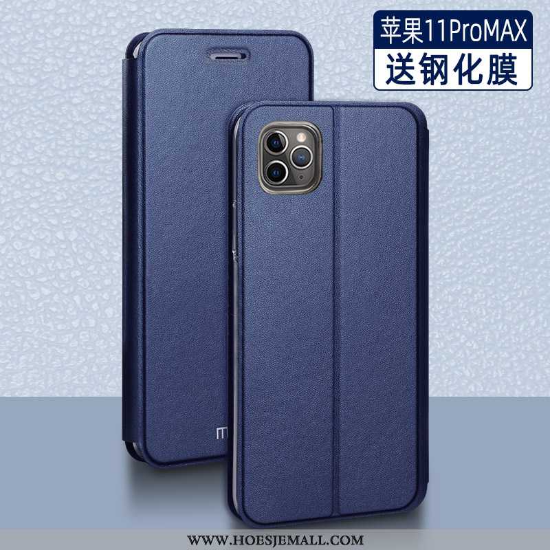 Hoesje iPhone 11 Pro Max Dun Siliconen Trend Clamshell Donkerblauw Super Bescherming Donkerblauwe