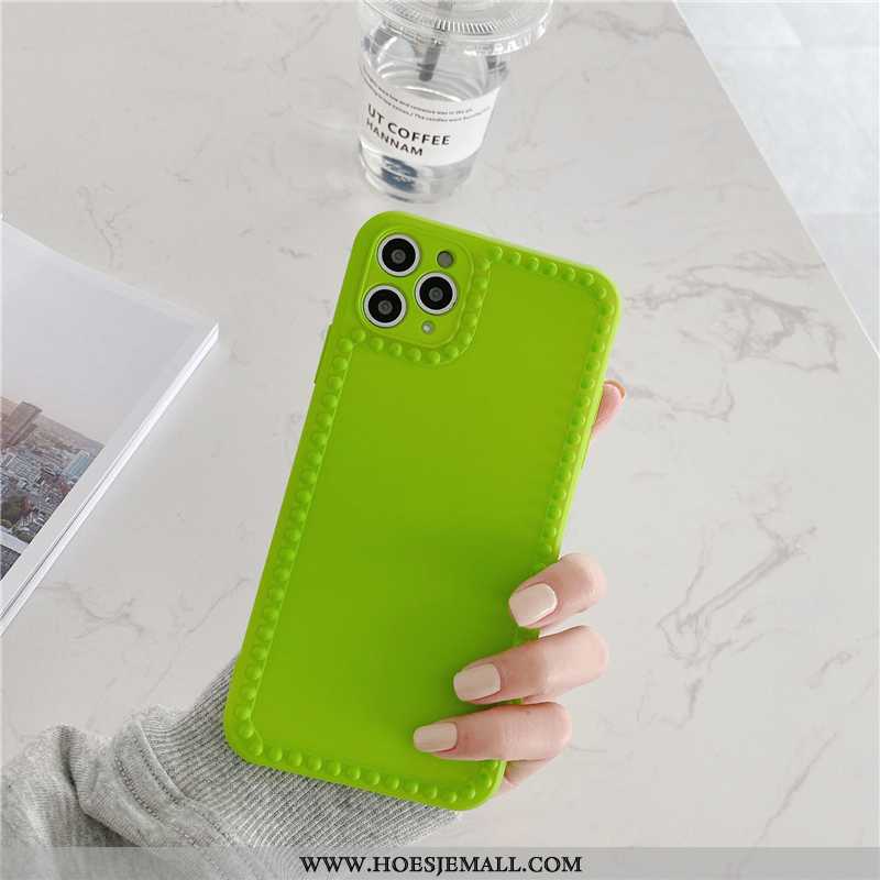 Hoesje iPhone 11 Pro Max Scheppend Zacht Groen Wind Anti-fall Snoep Kleur