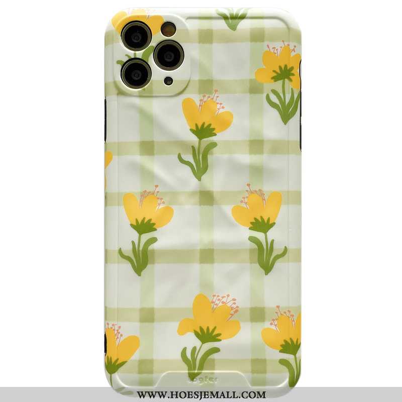 Hoesje iPhone 11 Pro Max Persoonlijk Scheppend Groen Wind Bloemen All Inclusive Zacht