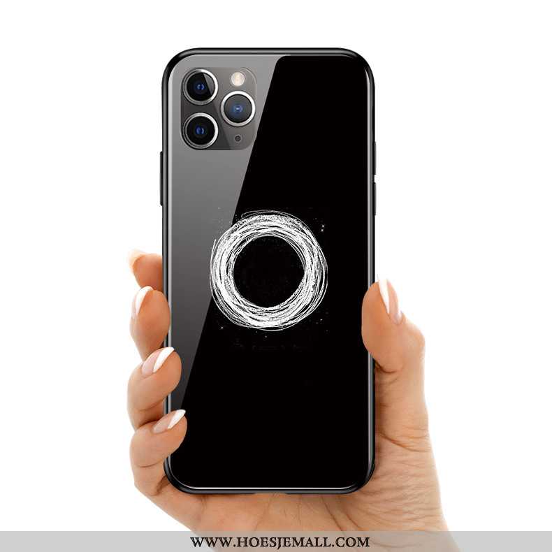 Hoesje iPhone 11 Pro Max Glas Siliconen Zwart Europa Licht Bescherming Zwarte