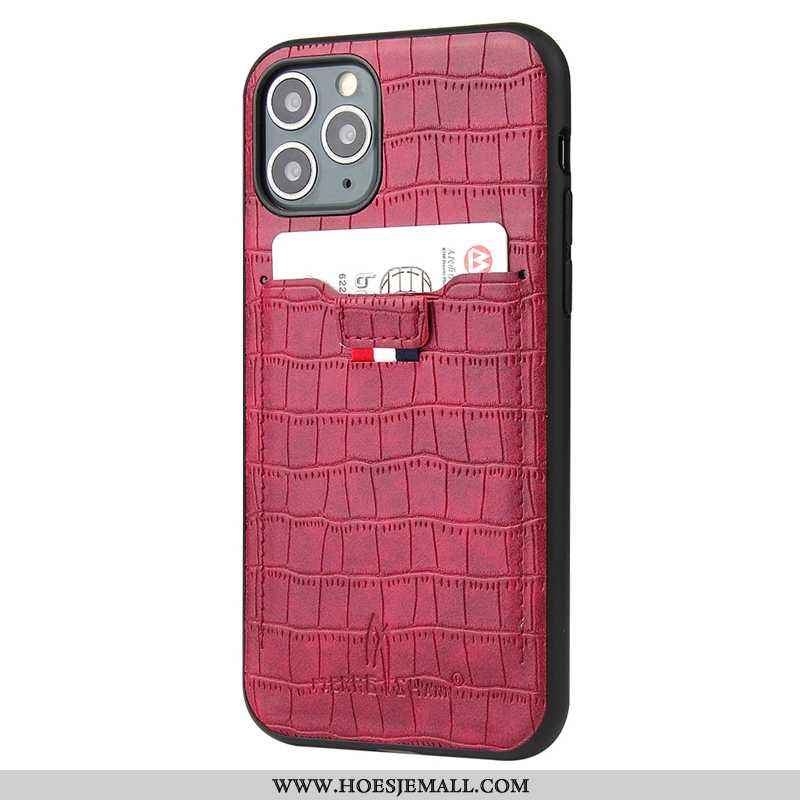 Hoesje iPhone 11 Pro Bescherming Echt Leer Krokodil All Inclusive Net Red Mobiele Telefoon High End 