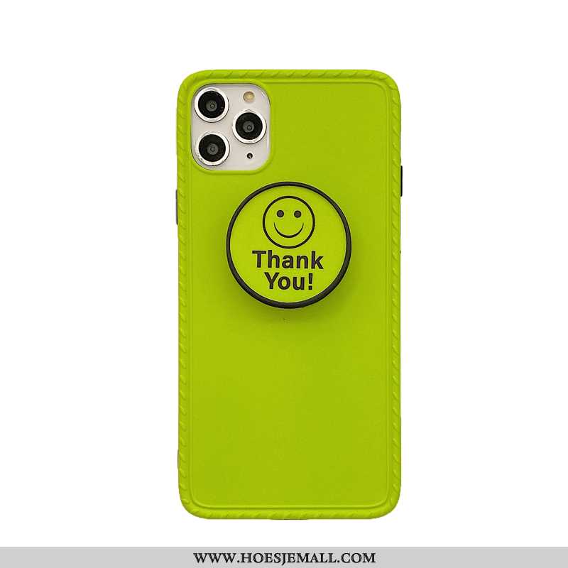 Hoes iPhone 11 Pro Fluo Hoesje Mobiele Telefoon Ondersteuning Groen Smiley