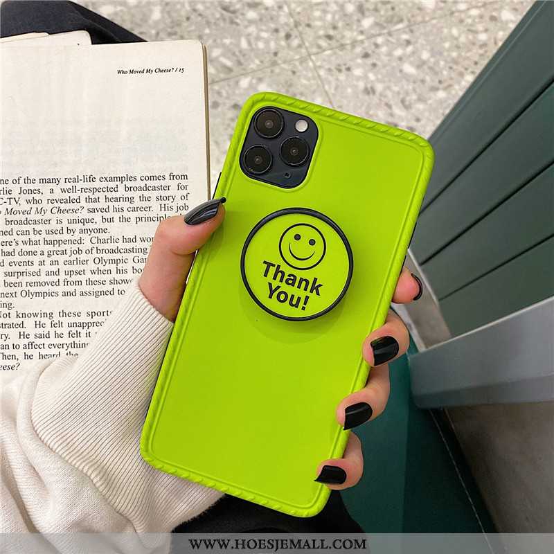 Hoes iPhone 11 Pro Fluo Hoesje Mobiele Telefoon Ondersteuning Groen Smiley