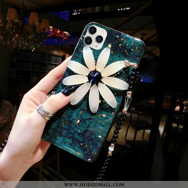 Hoesje iPhone 11 Pro Zacht Siliconen Trend Elegante Mobiele Telefoon Madeliefjes Hoes Blauwe