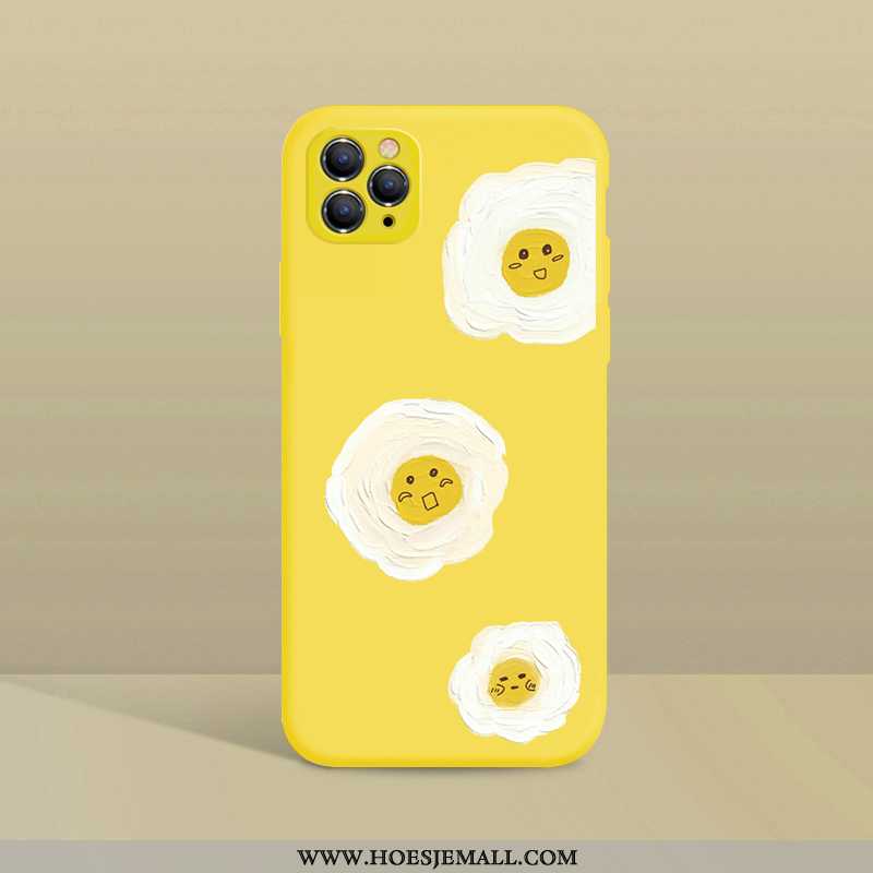 Hoesje iPhone 11 Pro Zacht Siliconen Anti-fall Mini Madeliefjes Geel