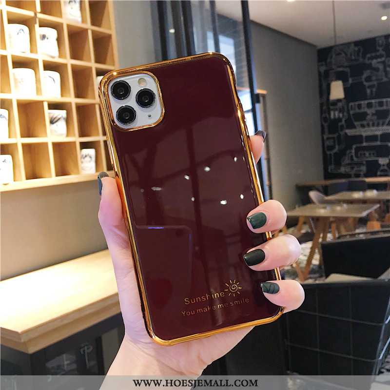 Hoes iPhone 11 Pro Zacht Luxe All Inclusive Effen Kleur Anti-fall Lovers Plating Groen