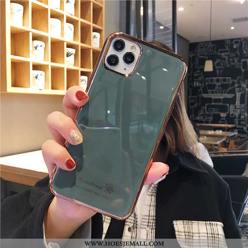 Hoes iPhone 11 Pro Zacht Luxe All Inclusive Effen Kleur Anti-fall Lovers Plating Groen