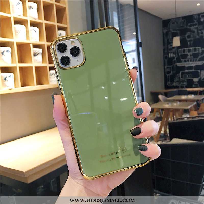 Hoes iPhone 11 Pro Zacht Luxe All Inclusive Effen Kleur Anti-fall Lovers Plating Groen