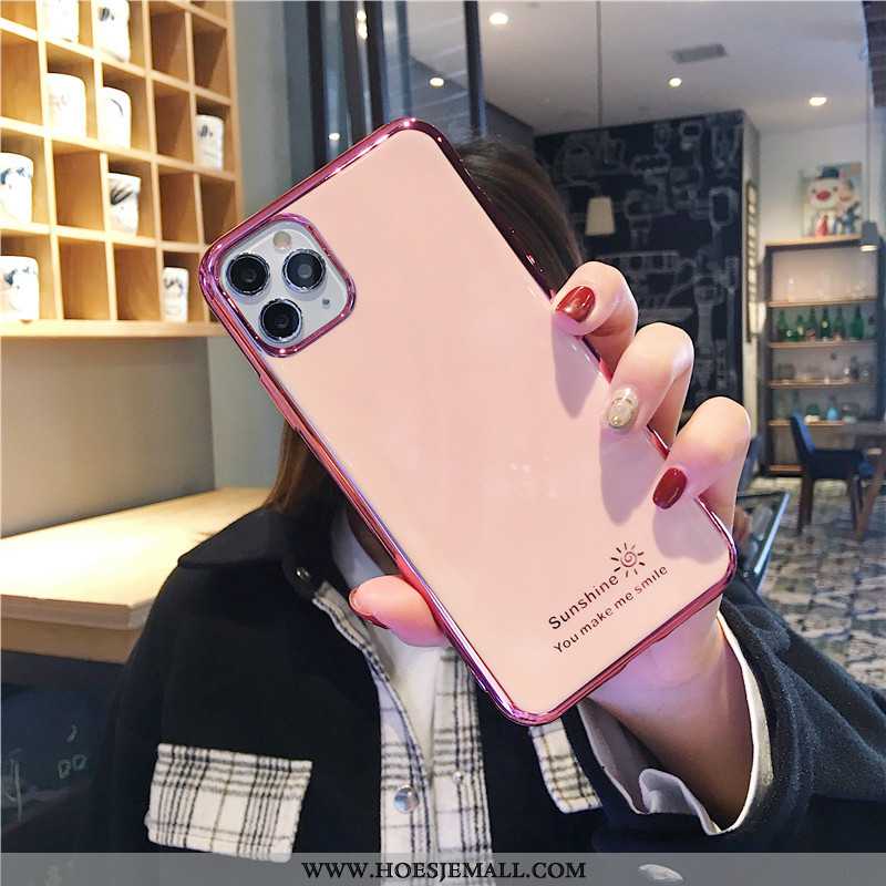 Hoes iPhone 11 Pro Zacht Luxe All Inclusive Effen Kleur Anti-fall Lovers Plating Groen