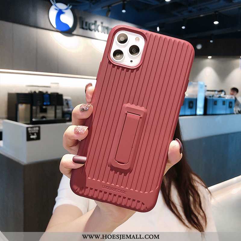 Hoesje iPhone 11 Pro Trend Zacht Rood Schrobben Effen Kleur Eenvoudige