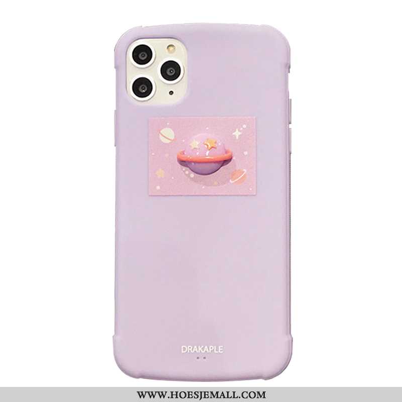 Hoesje iPhone 11 Pro Schrobben Zacht Hoes Mobiele Telefoon Effen Kleur All Inclusive Roze