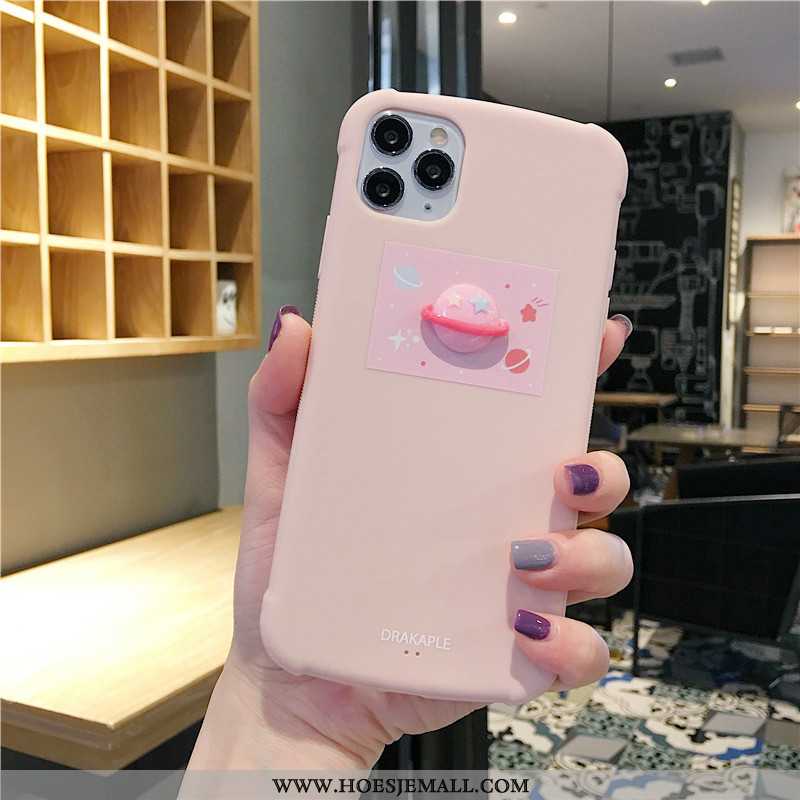 Hoesje iPhone 11 Pro Schrobben Zacht Hoes Mobiele Telefoon Effen Kleur All Inclusive Roze