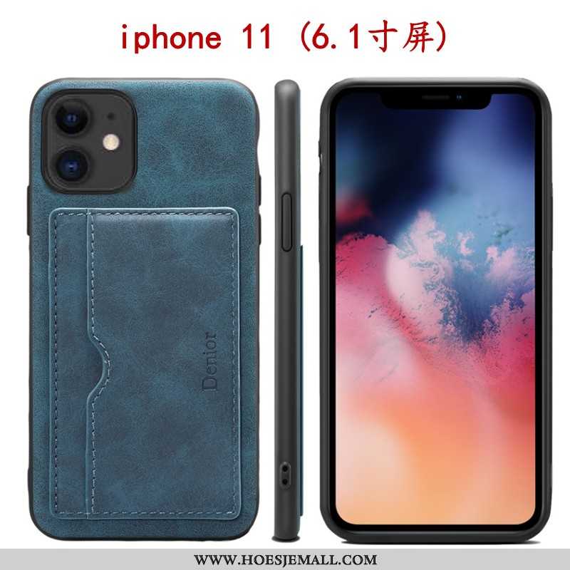 Hoesje iPhone 11 Zacht Bescherming Ondersteuning Groen Hoes Anti-fall Turquoise