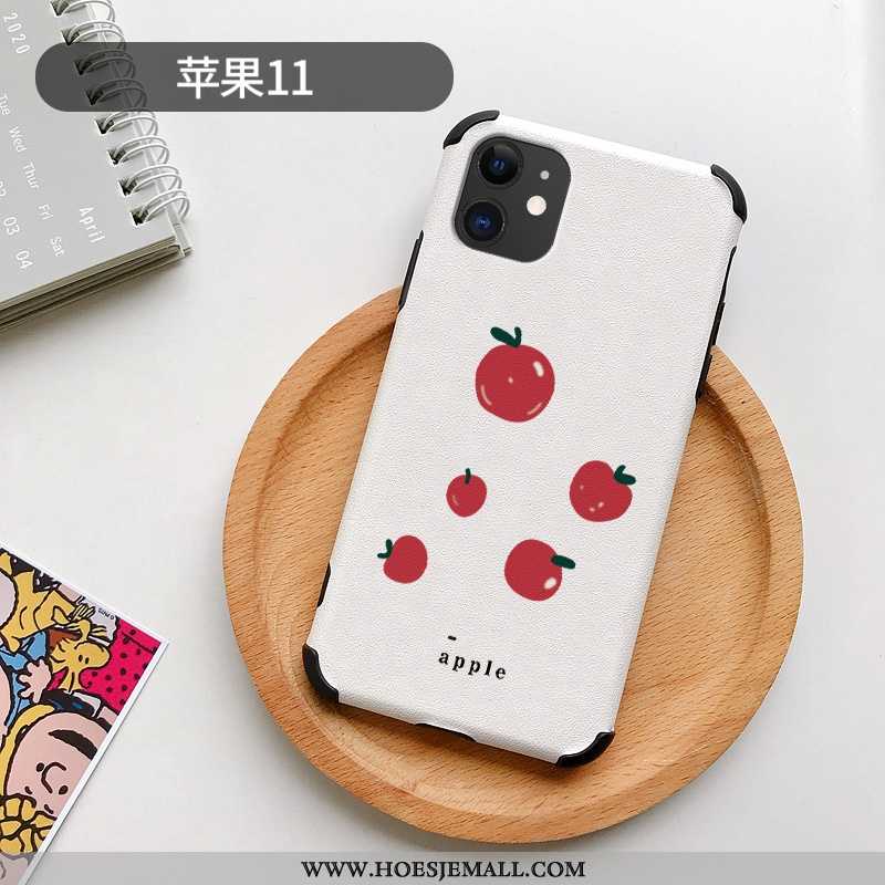 Hoesje iPhone 11 Mooie Patroon Vers Wit Citroen Leren Witte