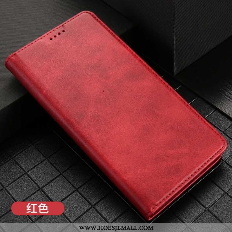 Hoes iPhone 11 Leren Hoesje Bescherming Anti-fall Achterklep Rood Clamshell