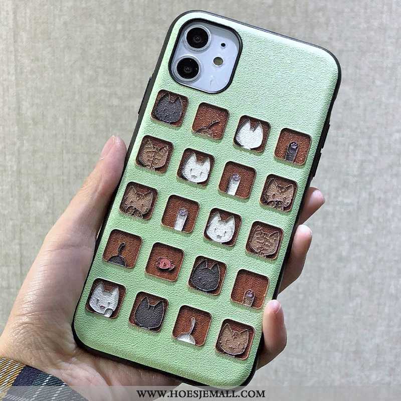 Hoesje iPhone 11 Mooie Hanger Hard Mobiele Telefoon Spotprent Zijde Groen