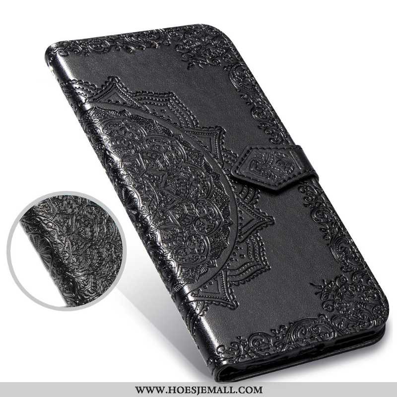 Hoesje iPhone 11 Classic Bescherming Anti-fall Leren Vintage Grijs