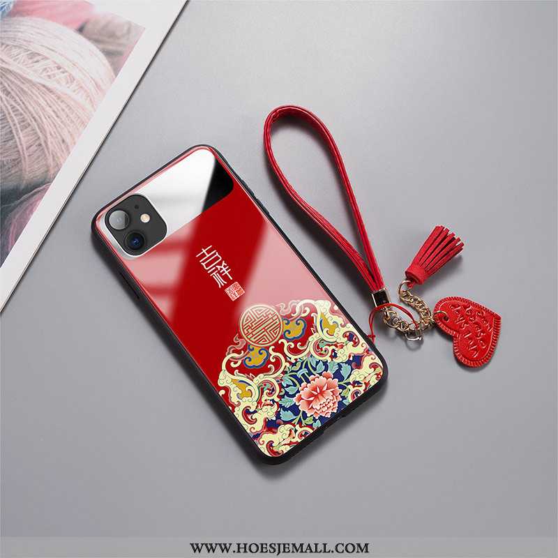 Hoesje iPhone 11 Glas Mode Trend Persoonlijk Siliconen Scheppend Lovers Rood